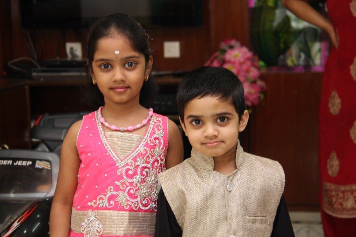 Sahaana and her brother — SreeKishore family